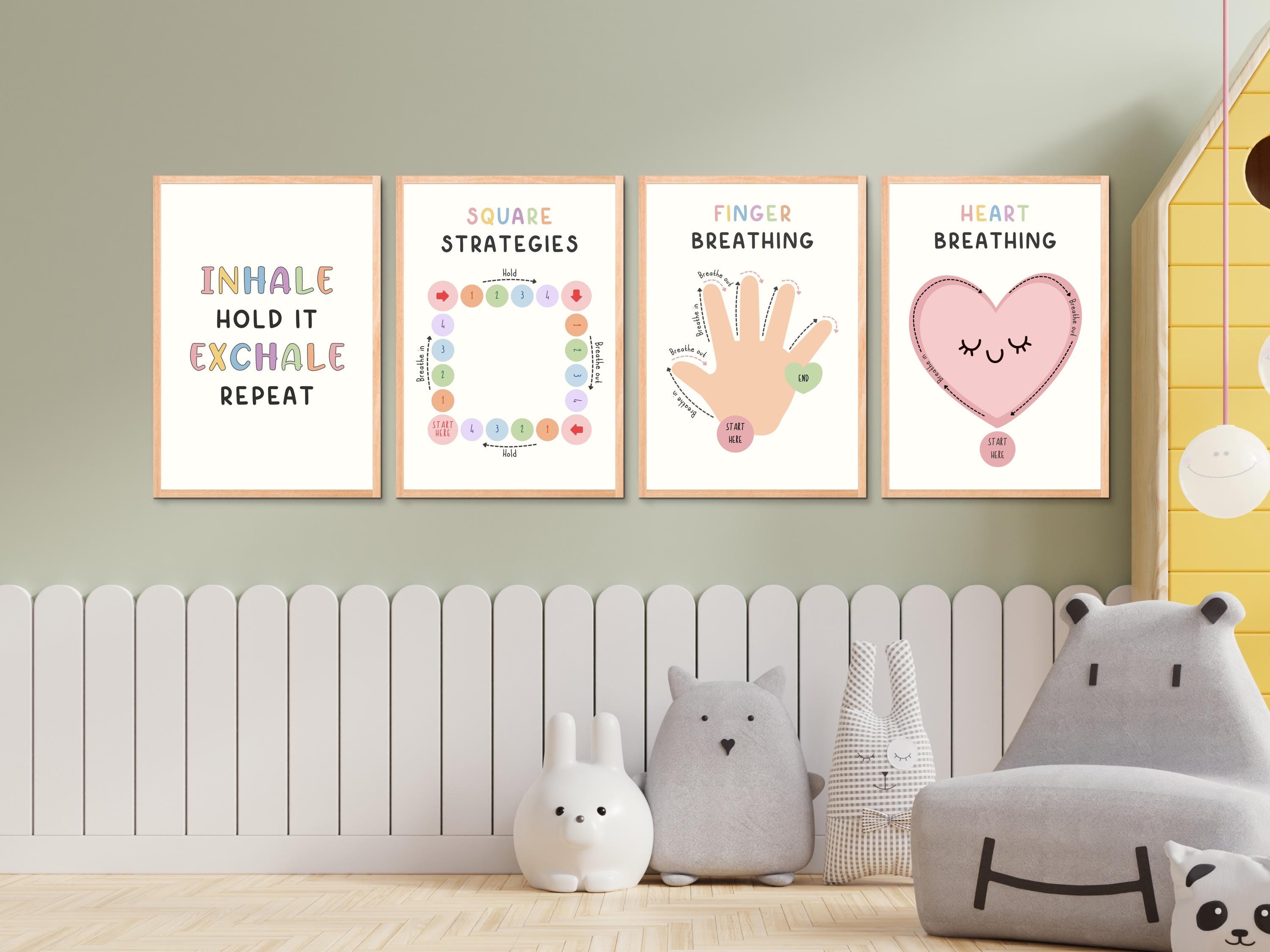 Mindfulness Breathing Posters for Kids, Calm Down Corner Printables ...