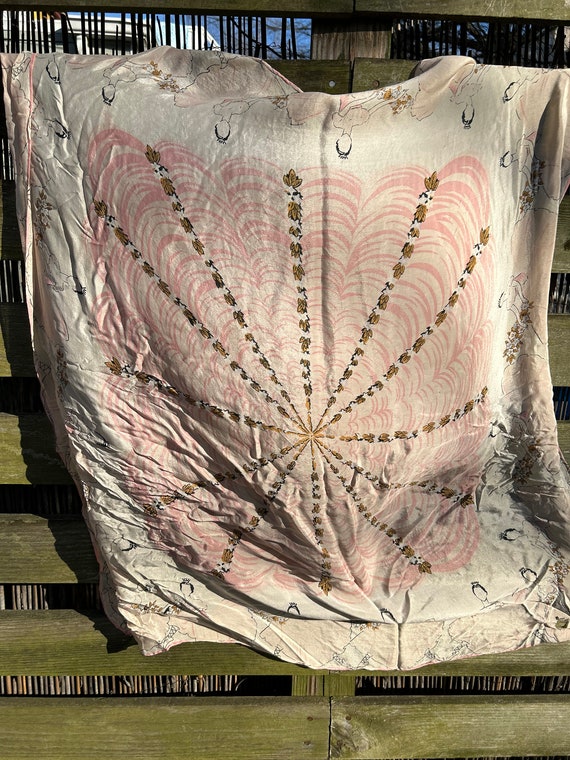Silk Ballerina Scarf - Dusty Rose and Champagne fr