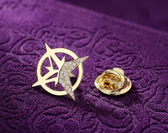 Six Pointed Star Brooch Pin, Men’s Suit Collar Badge, Creative Shirt Collar Button, Stainless Steel Lapel Pin, Gift For Here