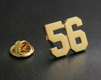 Custom Number Brooch, Gold Lapel Pin for Men, Number Badge, Lapel Pin, Service Anniversary Pin, Birthday Gift for Him, Enamel Pins, Sports.