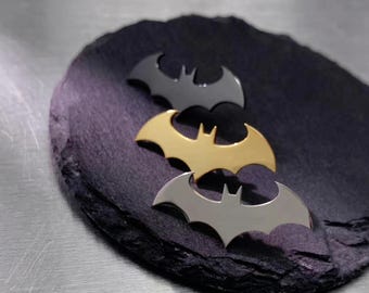 Bat Symbol Lapel Pin, Hero Style Enamel Brooch, Stainless Steel Badge Pin, Comic Inspired Collectible, Fan Gift for Him