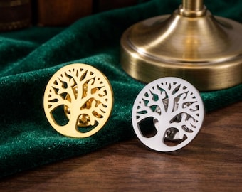 Vintage Tree of Life Brooch, Stainless Steel Lapel Pin for Women Men, Suit Collar Backpack Badge, Nature Jewelry Gift, Birthday Gift