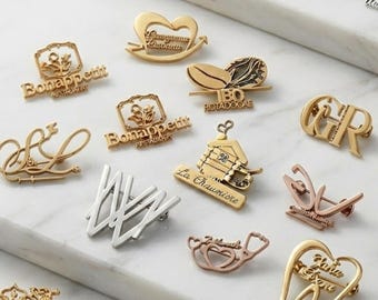 Custom Logo Brooch, Enamel Lapel Pin, Business Branding Badge, Wedding Groomsmen Gift