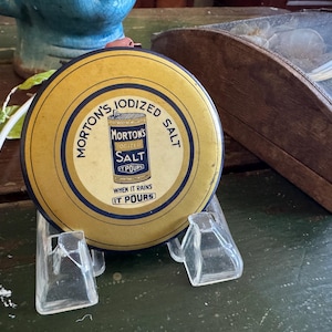 Antique Morton’s Iodized Salt Celluloid Advertising Pocket Mirror. 1920’s. 3.5”
