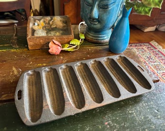 Vintage Gusseisen Cornbread Stick Pan 7 Slot 12 ”Unmarkierte Maisbrotform