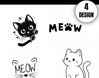 Cat SVG Bundle,Cat SVG, Minimalist Kitten Cut Designs (Instant Download)