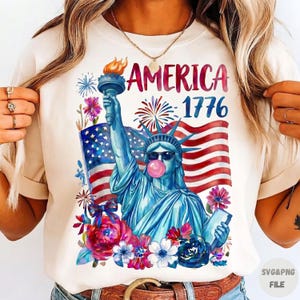 Preppy Statue of Liberty Bubble PNG,Girly Png,Independence day png,