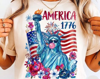Preppy Statue of Liberty Bubble PNG,Girly Png,Independence day png,