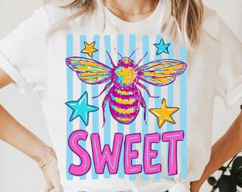 Bee sweet Png, Striped Bee Png, Retro Bee Png, Preppy Bee Png, Positive Png, Be Kind Png, Teacher Png, Student Png, School Png