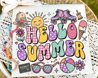 Hello Summer PNG SVG,Last Day Of School Png, Summer Beach Lake Png Printable