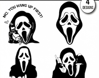 Ghost face SVG,Scream Horror PNG, Slasher Mask Cut File, 90s Movie Design, Halloween Digital Download,Ghostface Calling SVG