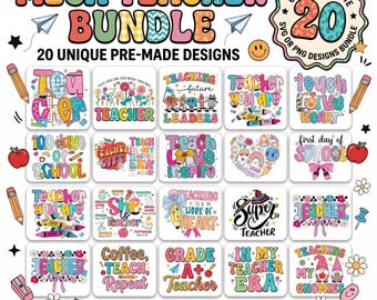 Teacher Bundle SVG PNG, 20 Teacher Shirt Designs, Teacher Png Bundle, teacher life png, school bundle png,Student PNG,Gift for Teacher