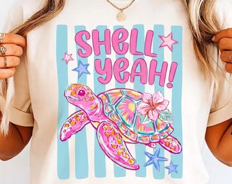 Preppy Turtle Svg, SHELL YEAH PNG, Striped Sea Turtle, Retro Summer Beach, Turtley Over It Art, Sarcastic Summer Png, Turtle Png, Summer Png