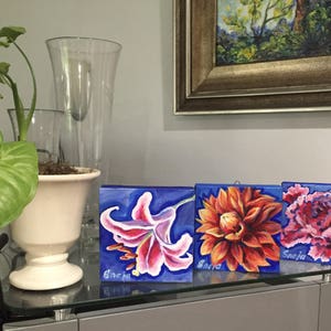 Custom order for any holiday, original painting for your decor or for a unique present, flower, floral, impressionist image 5