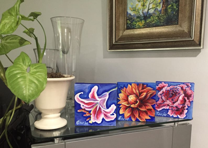 Custom order for any holiday, original painting for your decor or for a unique present, flower, floral, impressionist image 5