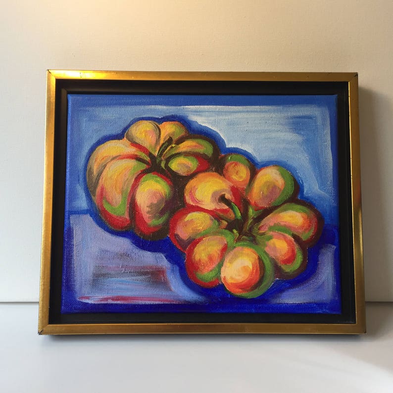 Orange Pumpkins Oil Painting original, bold, impression, perfect gift for any holiday, unique present image 2
