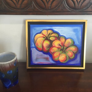 Orange Pumpkins Oil Painting original, bold, impression, perfect gift for any holiday, unique present image 3