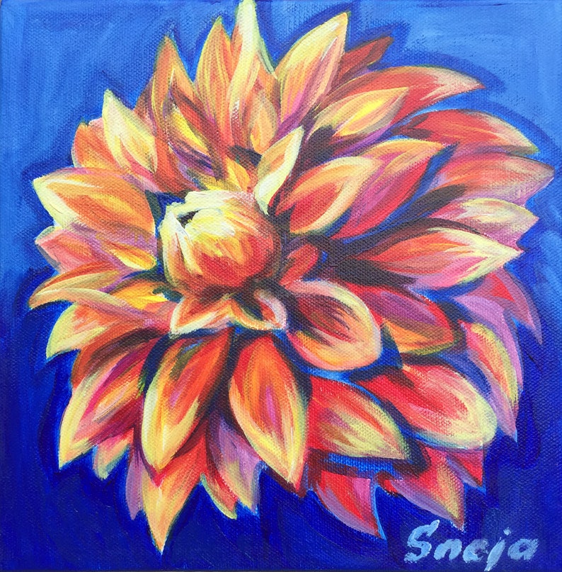 Custom order for any holiday, original painting for your decor or for a unique present, flower, floral, impressionist image 3