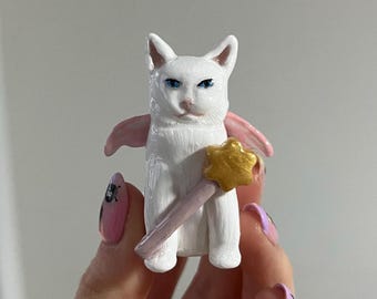 Fairy White Cat Figure