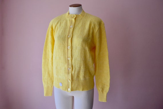 pastel yellow cardigan