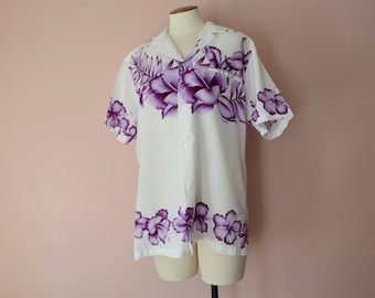 Matching Honeymoon.  Hawaiian Shirt. Hawaiian Princess. His and Hers. Resort Wear. US Modern Size Large or 42" Chest  - VM78