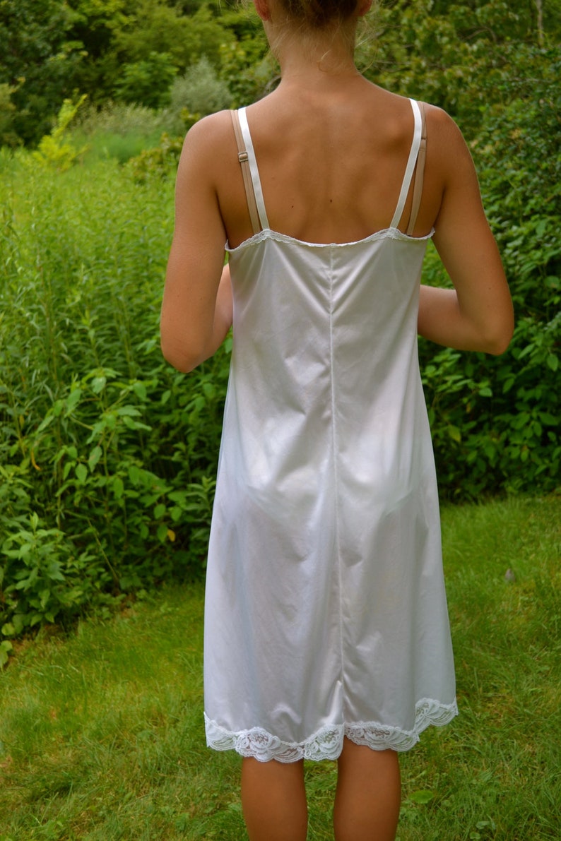 Vintage 1970s 1980s Lingerie White Full Slip With Etsy 