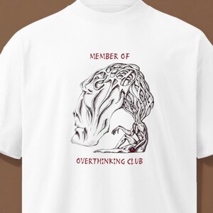 Camiseta do Clube dos Pensadores Excessivos, Camiseta Estampada Divertida para Pensadores Profundos, Presente para Introvertidos