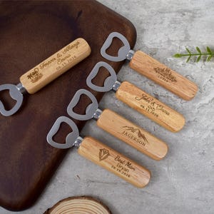 Personalized Bulk Custom Wooden Bottle Opener,Wedding Favors for Guests,Personalized Groomsmen Gift,Party Favors,Business Promotional Items