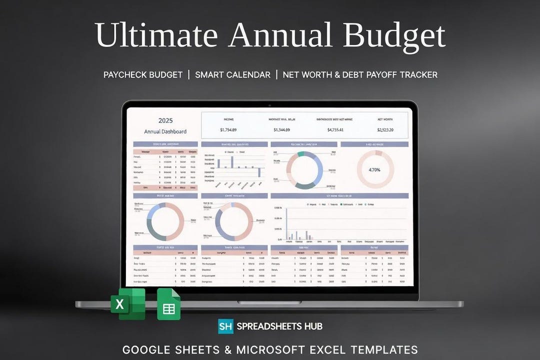 Annual Spreadsheet Excel Google Sheets Budget Template Monthly Bill ...