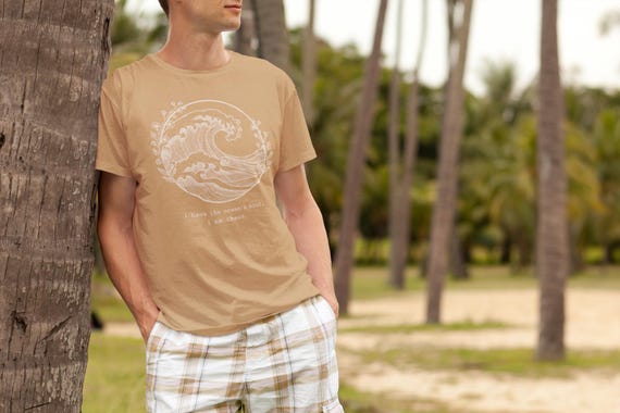 Minimalist Ocean Soul T-Shirt | Vintage Retro Line Graphic Comfort Tee