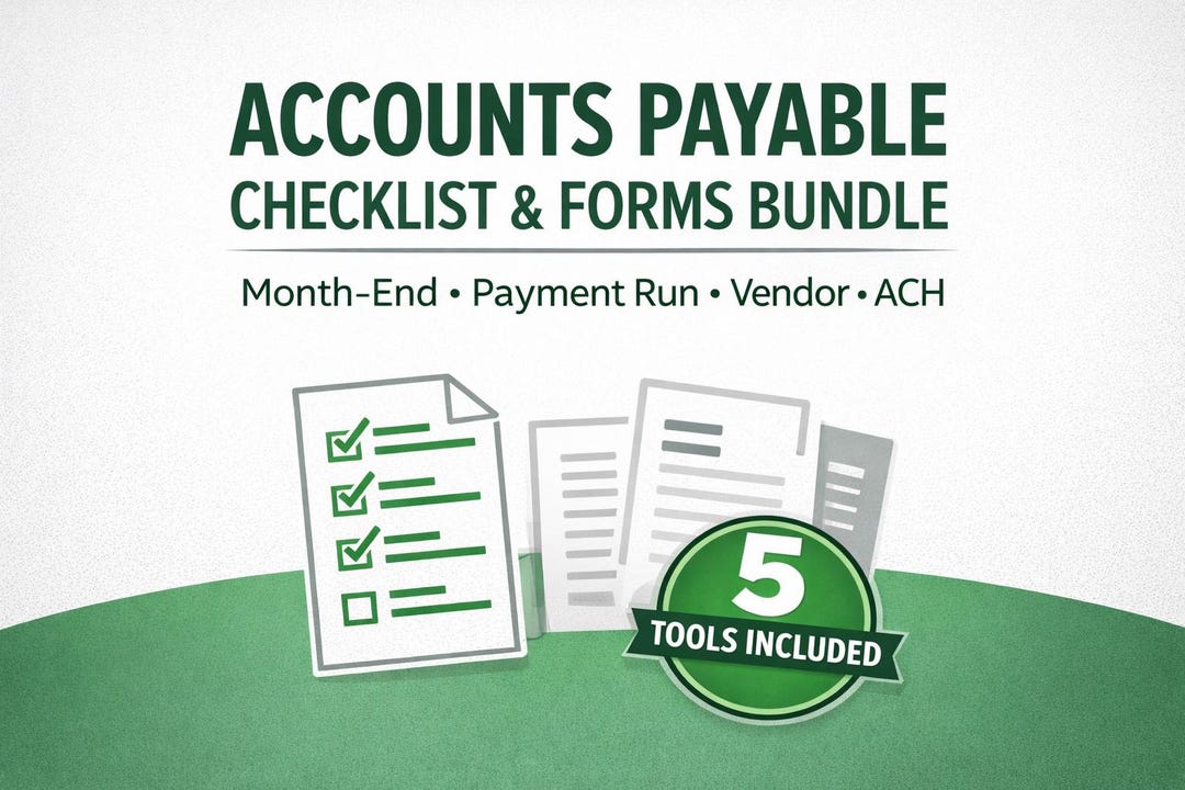 Accounts Payable Checklists Bundle | AP Month End Close, Payment Run ...