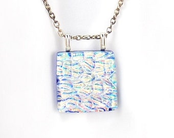 Necklace Glass Fused Glass Jewelry OOAK Dichroic Fused Glass Pendant Glass Art