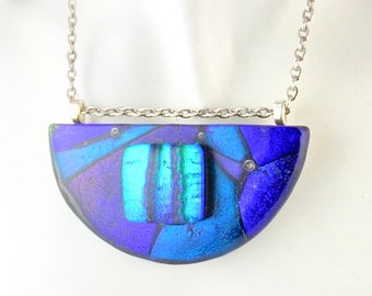 Necklace Fused Glass Pendant OOAK Jewelry Glass Necklace