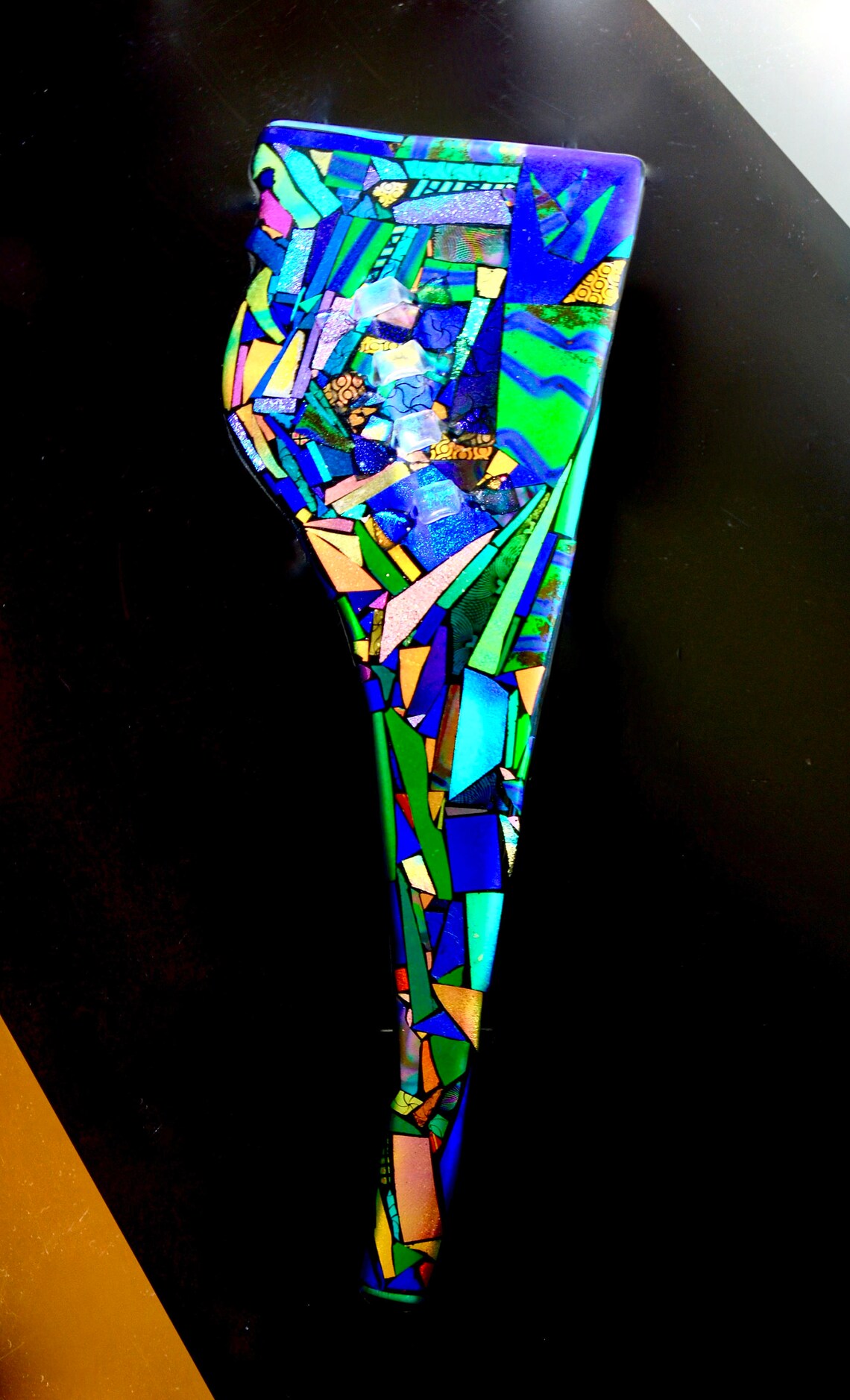 Fused Dichroic Glass Mezuzah Sculpture OOAK One of a Kind Etsy