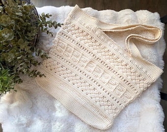 Textured Farmers Market Tote | Boho Crochet Bag Pattern | Instant Download