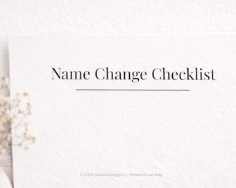 Wedding Name Change Checklist | Newlywed Planning (Printable PDF)