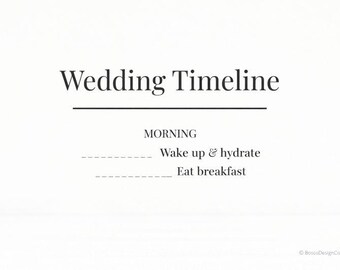 Wedding Timeline Printable | Wedding Day Schedule PDF