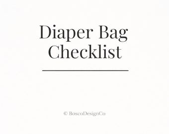 Diaper Bag Checklist Printable | Minimalist Baby Essentials (PDF Download)