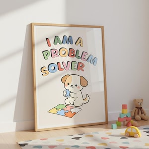 Póster "Soy un solucionador de problemas" / Arte mural sobre mentalidad de crecimiento / Pequeños aprendices n.° 03