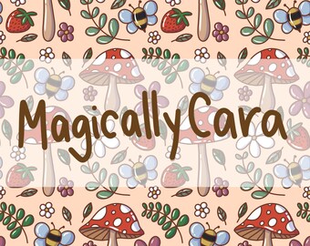 Cutie Mushroom Seamless Pattern DIGITAL DOWNLOAD