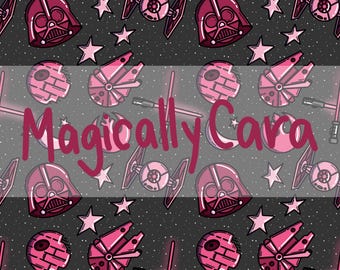 Pink Galaxy Far Away Seamless Pattern DIGITAL DOWNLOAD