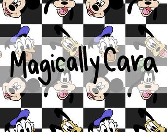 Checkered Mouse Friends Seamless Pattern DIGITAL DOWNLOAD