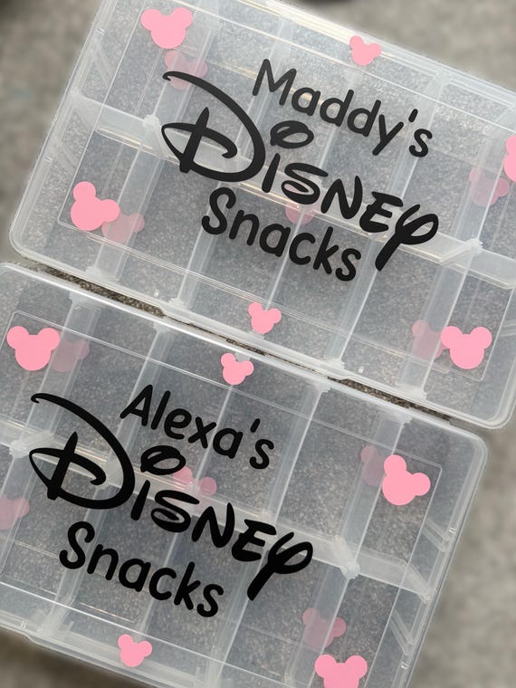 Small Personalised Disney Snack Box | Travel Food Organiser | Disneyland treats | Plane Journey | Florida and Paris | Holiday Vacation|