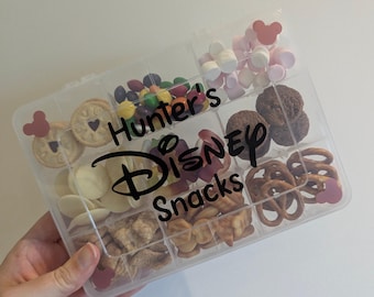 Small Personalised Disney Snack Box | Travel Food Organiser | Disneyland treats | Plane Journey | Florida and Paris | Holiday Vacation|