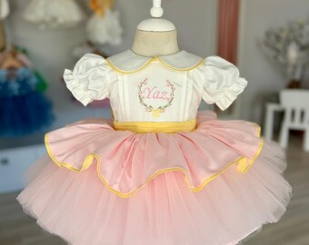 Personalisierte Pink Lemonade Tutu Kleid, Benutzerdefinierte Name Stickerei, Baby-Sommer-Outfit