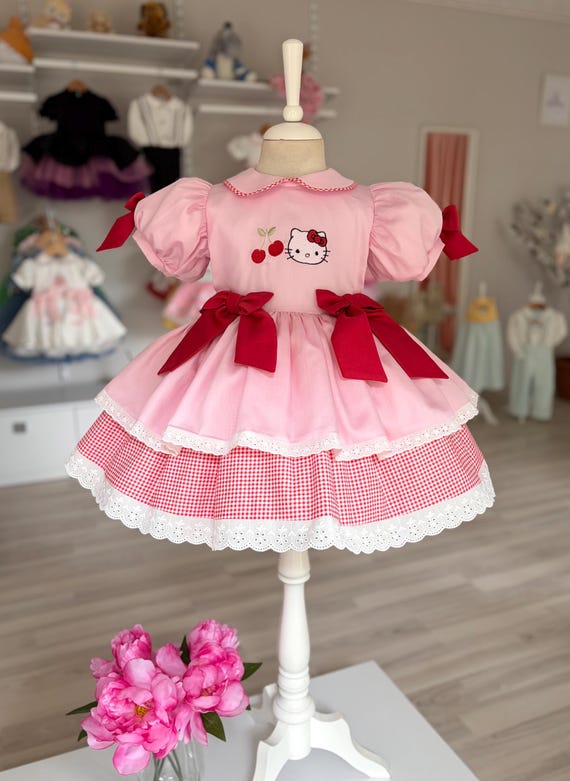 red hello kitty dress Lola + The Boys Hello Kitty Sparkle Bow Velvet Dress, 2