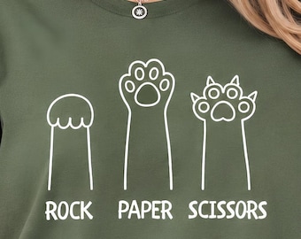 Funny Cat Paw Rock Paper Scissors PNG SVG Bundle, Digital Download, Pet Lover Gift
