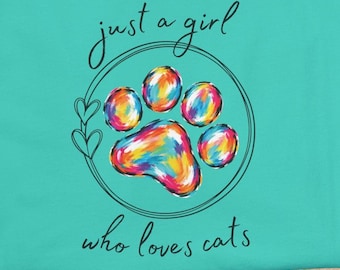 Just a Girl Who Loves Cats PNG SVG, Kitten Lover Shirt, Animal Digital Download