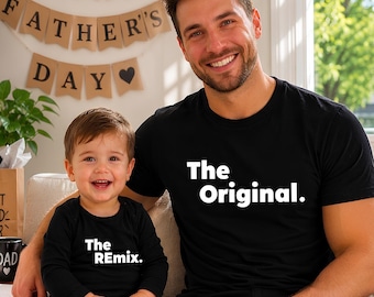 Matching Dad and Kid Shirt PNG, Father's Day Digital Download (The Original, The Remix)