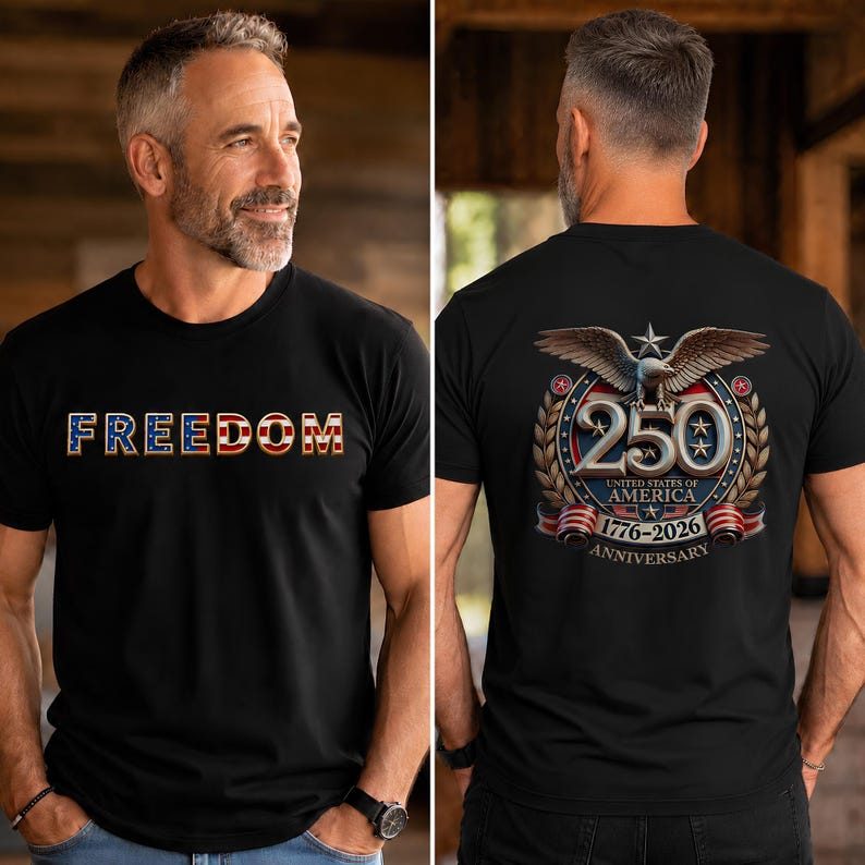 USA 250th Anniversary Eagle Shirt Design, Freedom Patriotic (PNG SVG) image 4